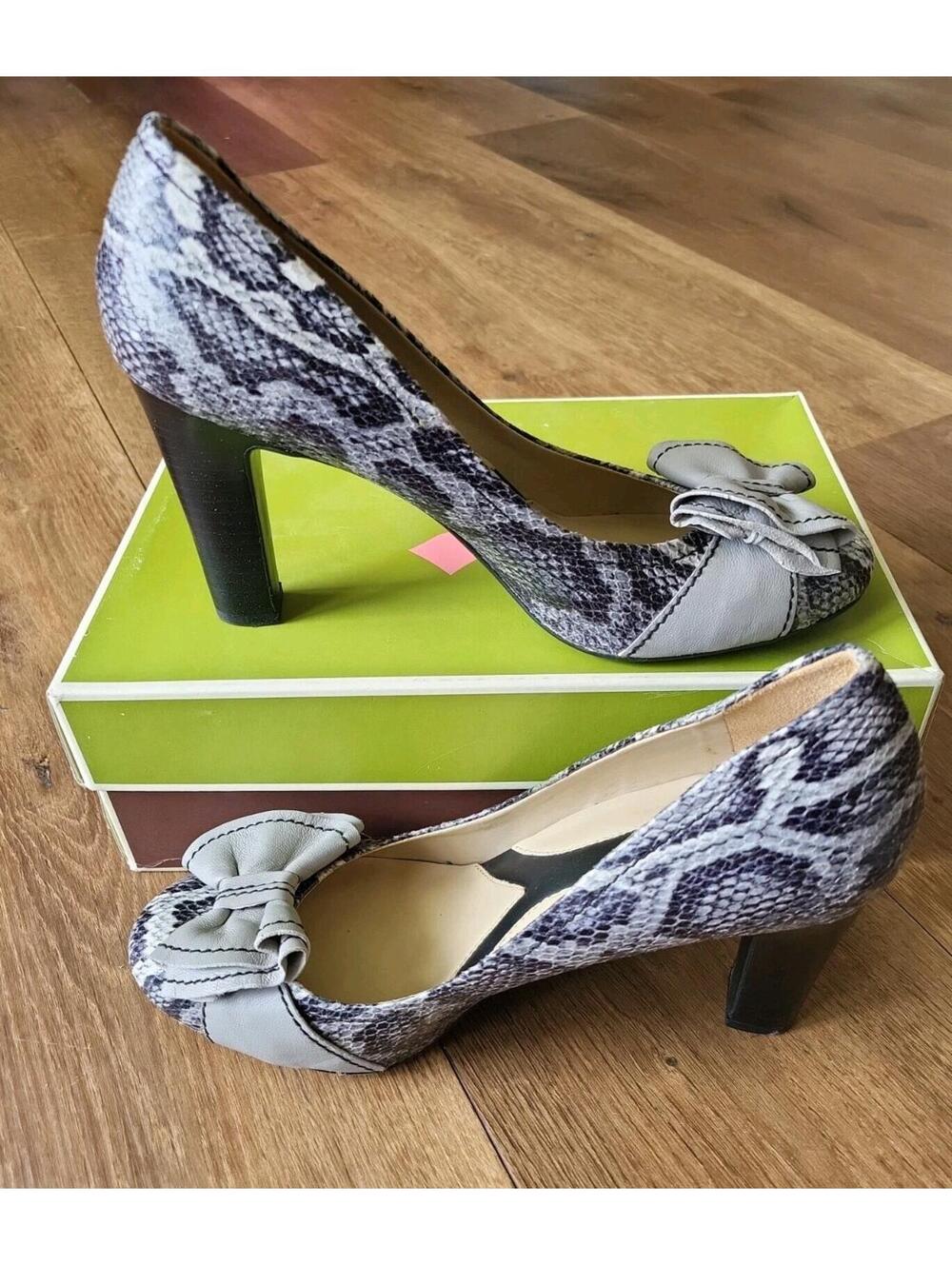 Naturalizer N5 10 M Comfort Floral Snake Skin Strap 3 1/2 in. Heel Dress Shoes
